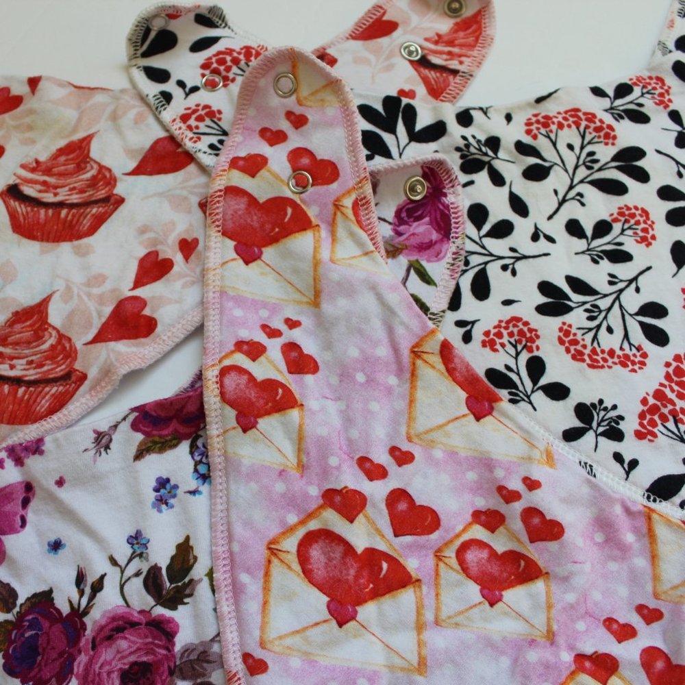 UPSIMPLES BANDANA BIB BUNDLE BABY GIRL LOT (4) ORGANIC COTTON